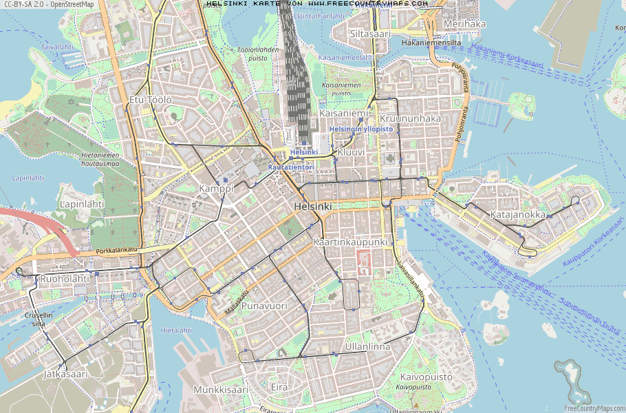 Karte Von Helsinki Finnland
