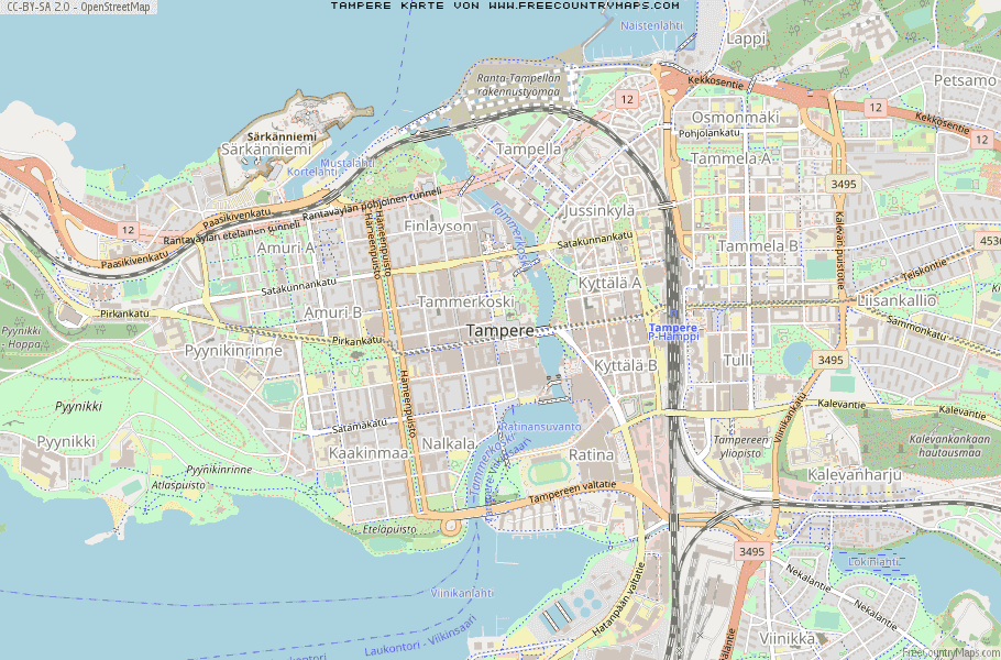 Karte Von Tampere Finnland