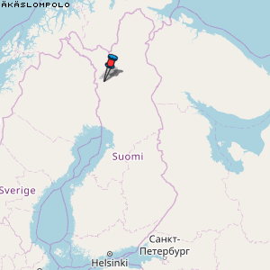 Äkäslompolo Karte Finnland