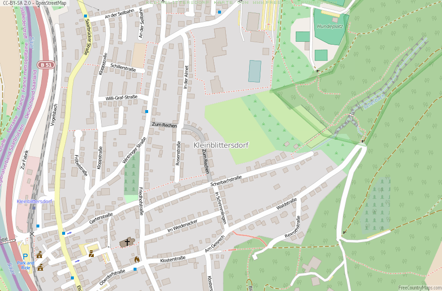 Karte Von Kleinblittersdorf Frankreich