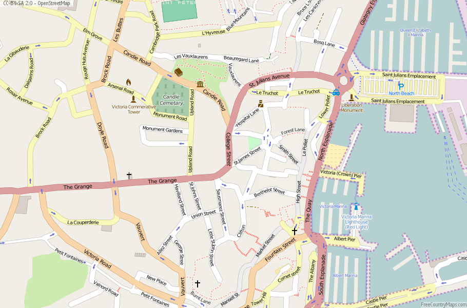 Karte Von Saint Peter Port Frankreich