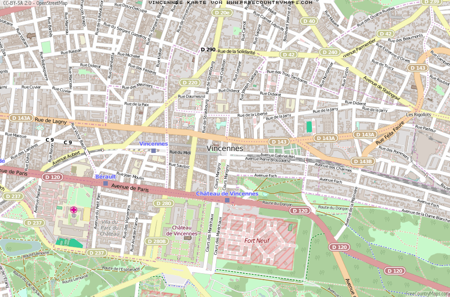 Karte Von Vincennes Frankreich