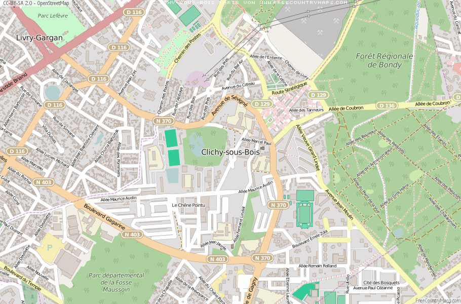 Karte Von Clichy-sous-Bois Frankreich