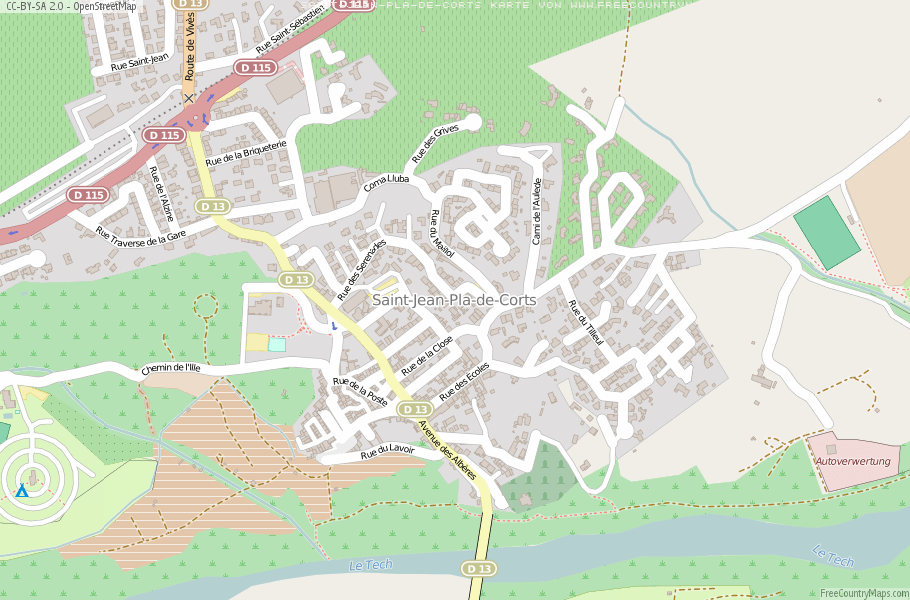 Karte Von Saint-Jean-Pla-de-Corts Frankreich
