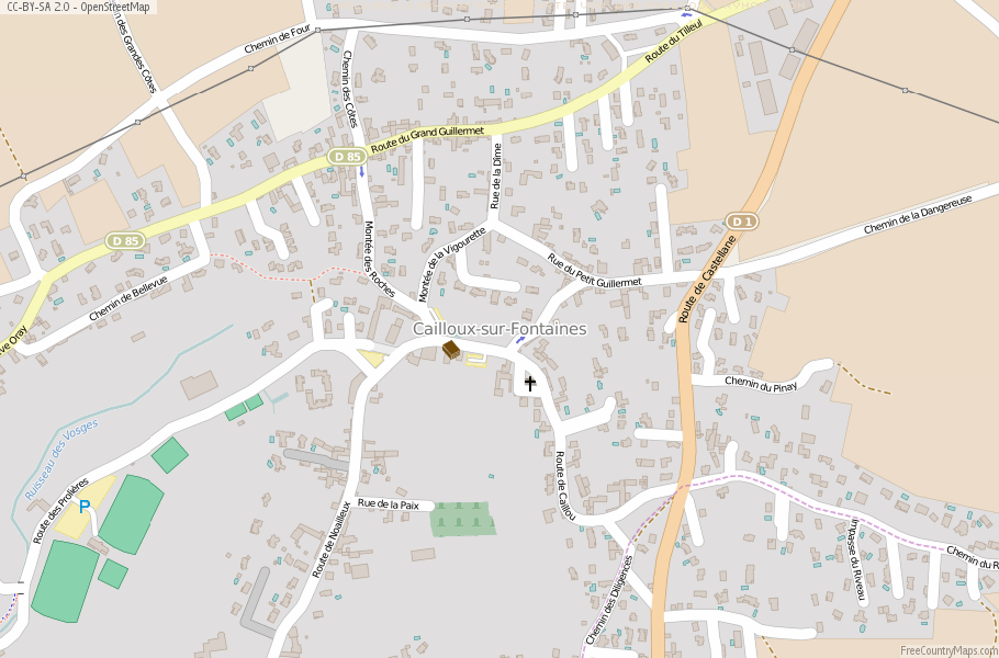 Karte Von Cailloux-sur-Fontaines Frankreich