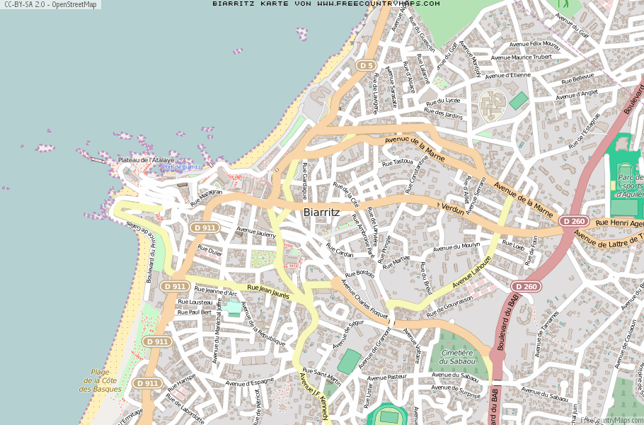 Karte Von Biarritz Frankreich