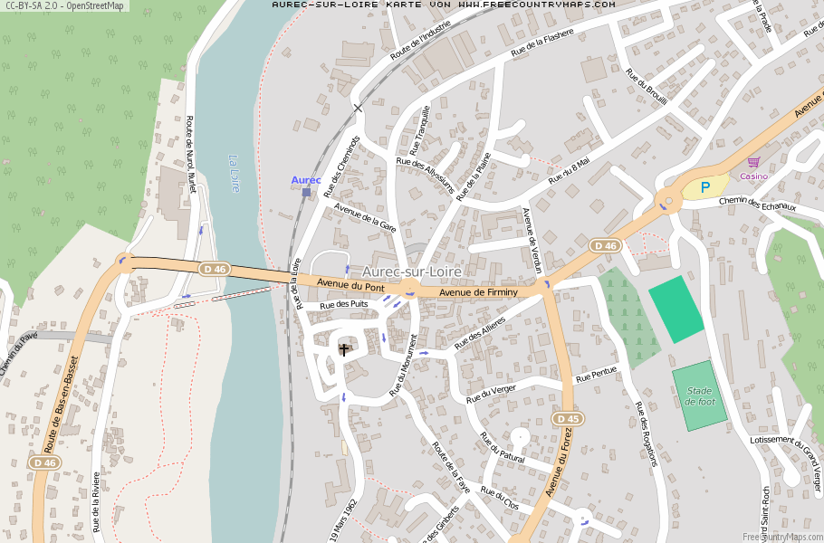 Karte Von Aurec-sur-Loire Frankreich