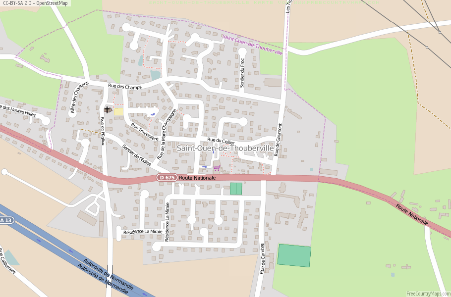 Karte Von Saint-Ouen-de-Thouberville Frankreich