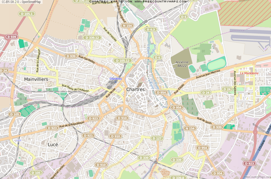 Karte Von Chartres Frankreich