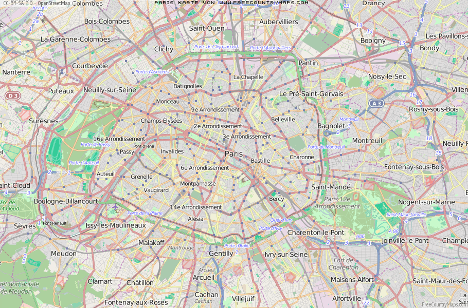 Karte Von Paris Frankreich