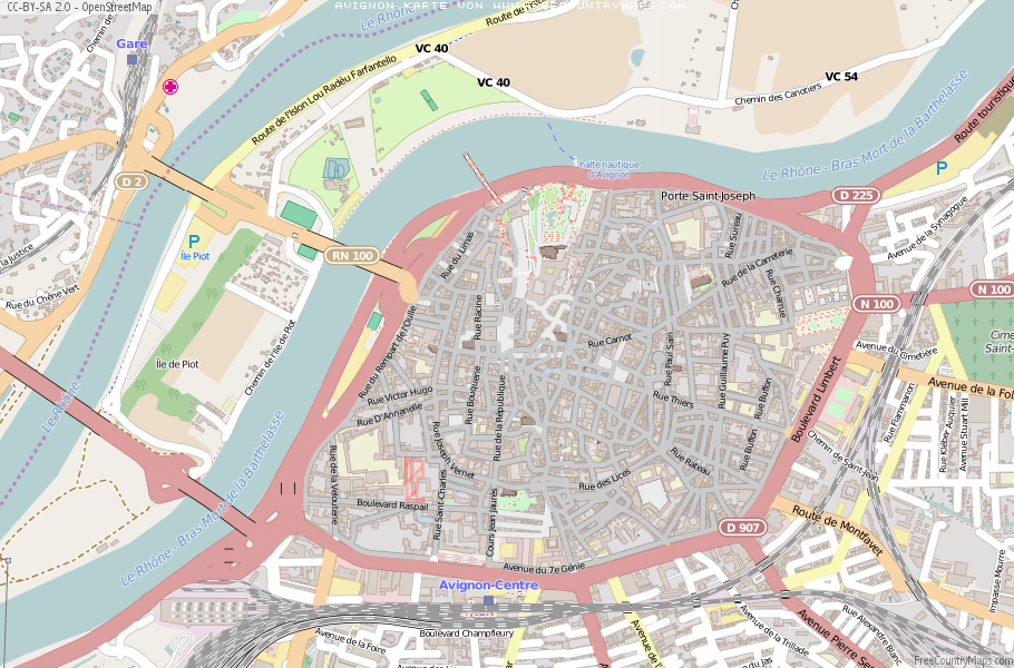 Karte Von Avignon Frankreich