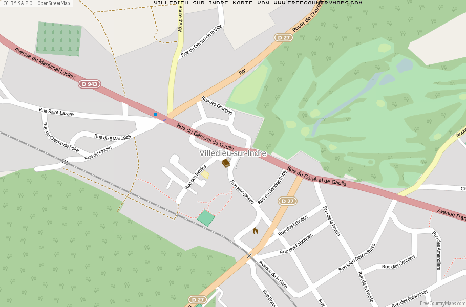 Karte Von Villedieu-sur-Indre Frankreich