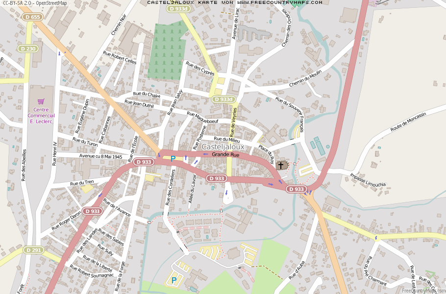 Karte Von Casteljaloux Frankreich