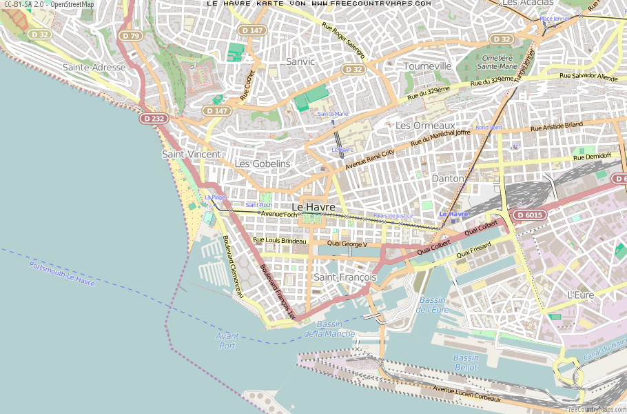 Karte Von Le Havre Frankreich