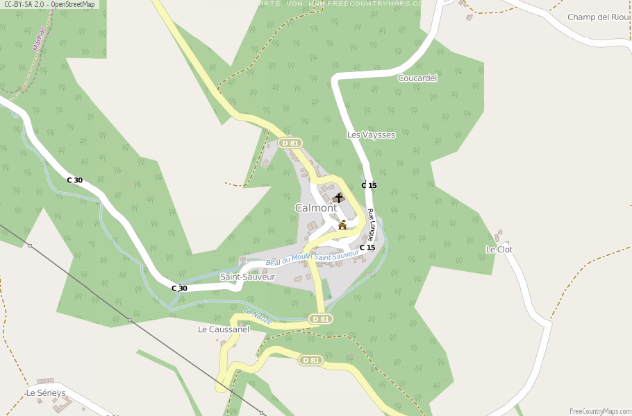 Karte Von Calmont Frankreich