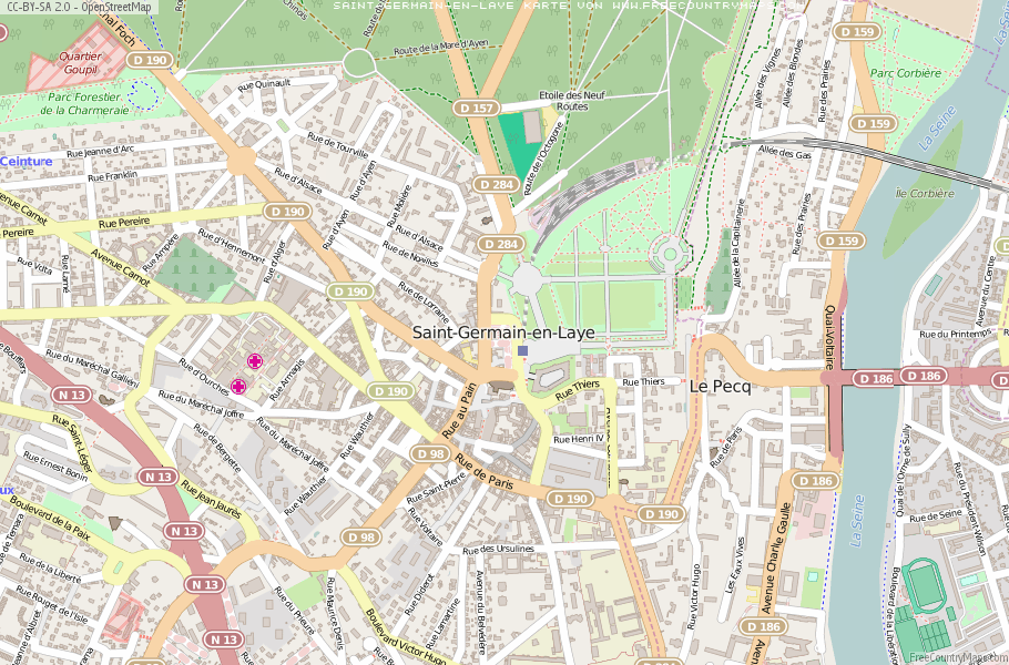 Karte Von Saint-Germain-en-Laye Frankreich
