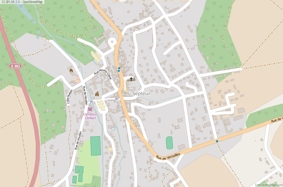 Karte Von Septeuil Frankreich