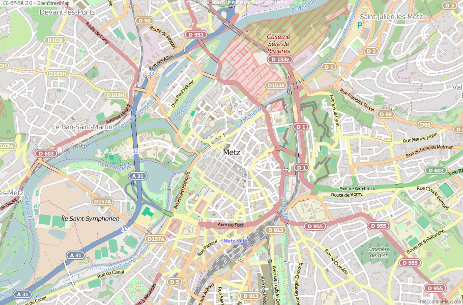 Karte Von Metz Frankreich