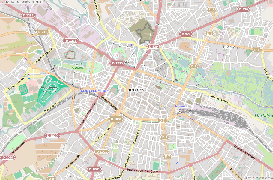 Karte Von Amiens Frankreich