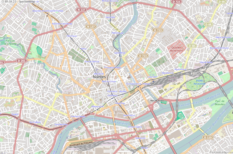 Karte Von Nantes Frankreich