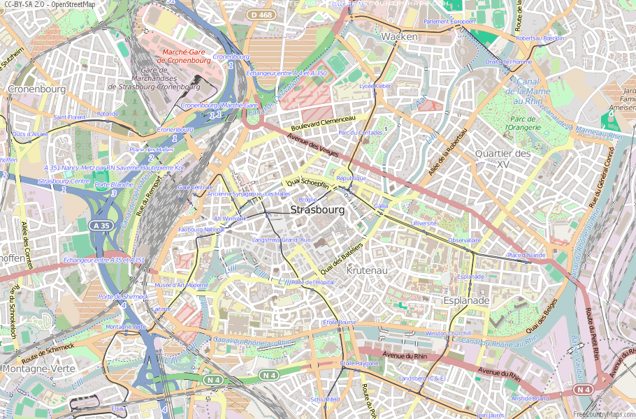 Karte Von Strasbourg Frankreich