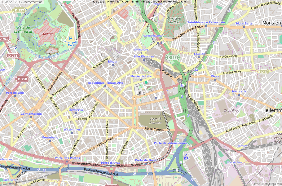 Karte Von Lille Frankreich