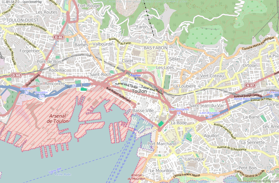 Karte Von Toulon Frankreich