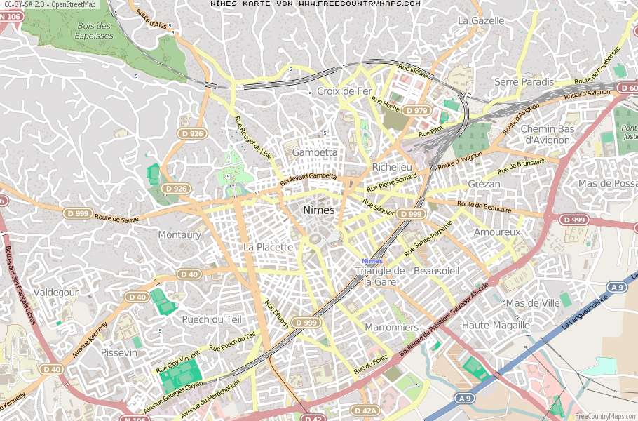 Karte Von Nîmes Frankreich