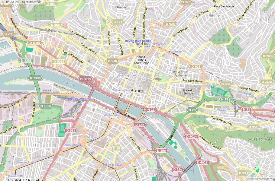 Karte Von Rouen Frankreich