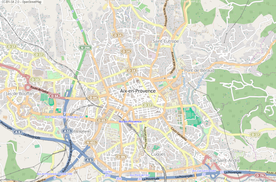 Karte Von Aix-en-Provence Frankreich