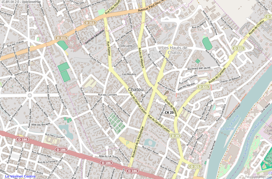 Karte Von Chatou Frankreich