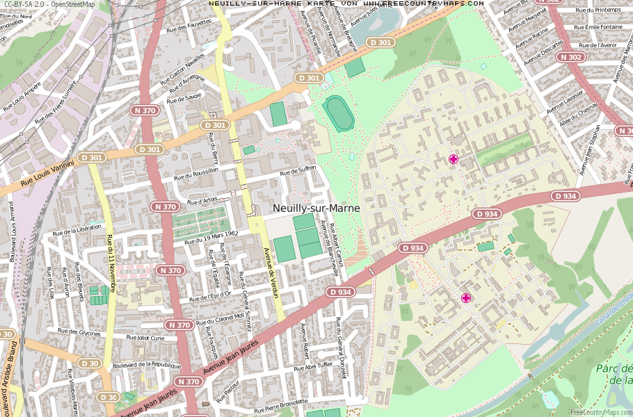 Karte Von Neuilly-sur-Marne Frankreich