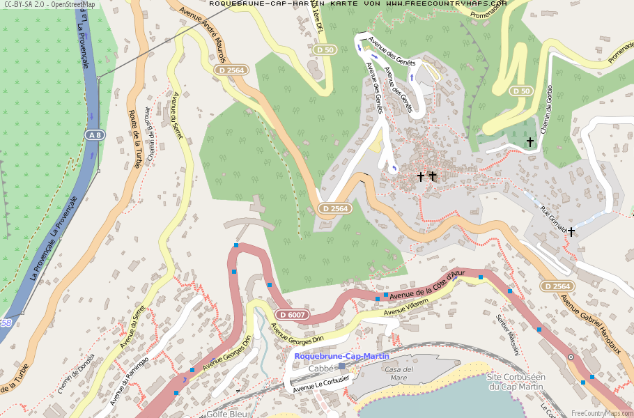 Karte Von Roquebrune-Cap-Martin Frankreich