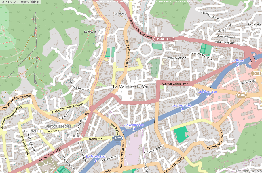 Karte Von La Valette-du-Var Frankreich