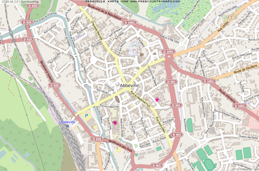 Karte Von Abbeville Frankreich