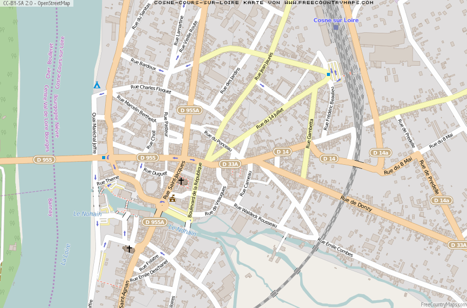 Karte Von Cosne-Cours-sur-Loire Frankreich