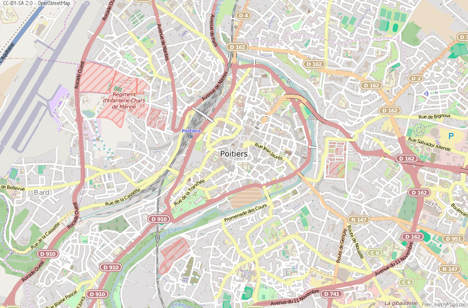 Karte Von Poitiers Frankreich