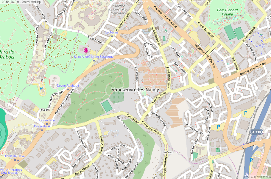 Karte Von Vandœuvre-lès-Nancy Frankreich