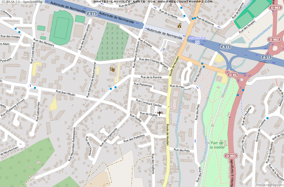 Karte Von Mantes-la-Ville Frankreich