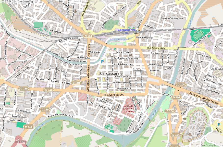 Karte Von Carcassonne Frankreich
