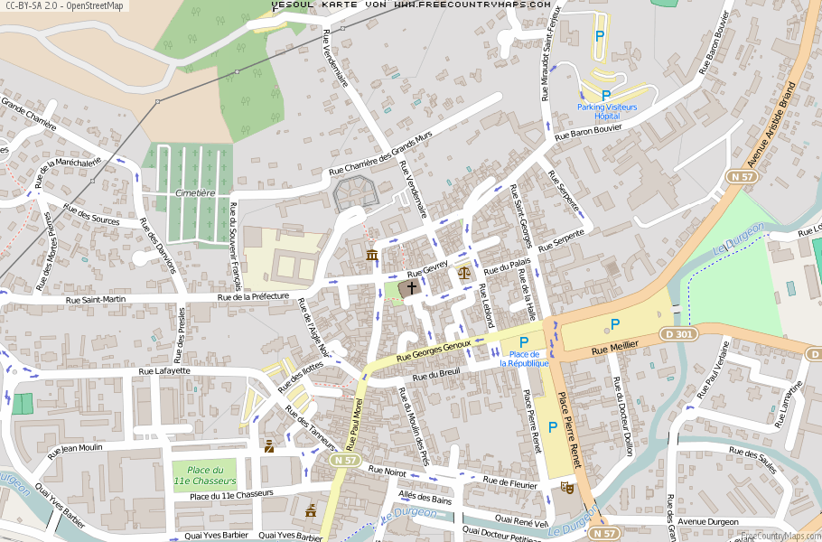 Karte Von Vesoul Frankreich