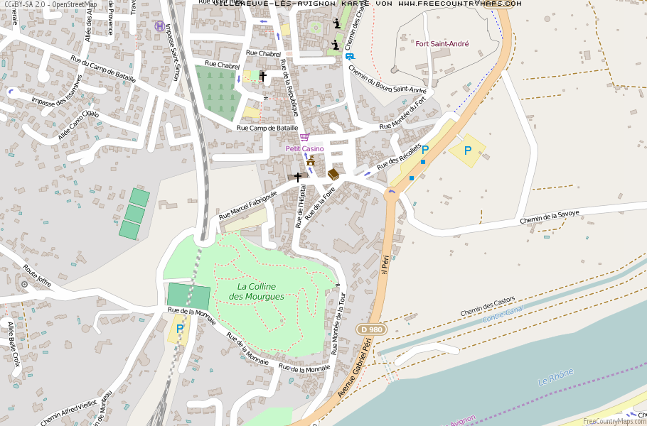 Karte Von Villeneuve-lès-Avignon Frankreich
