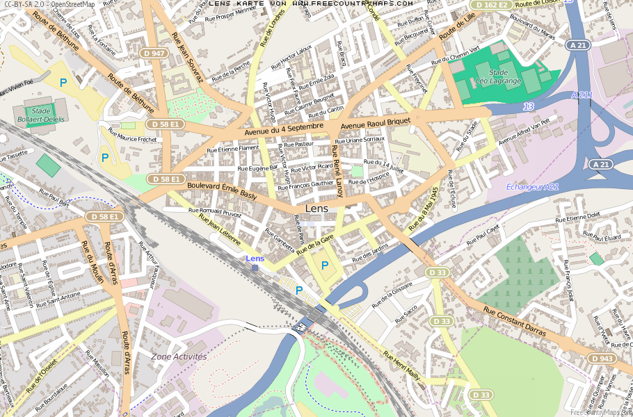Karte Von Lens Frankreich