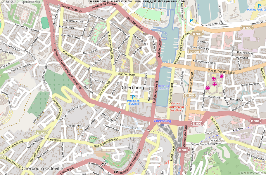 Karte Von Cherbourg Frankreich
