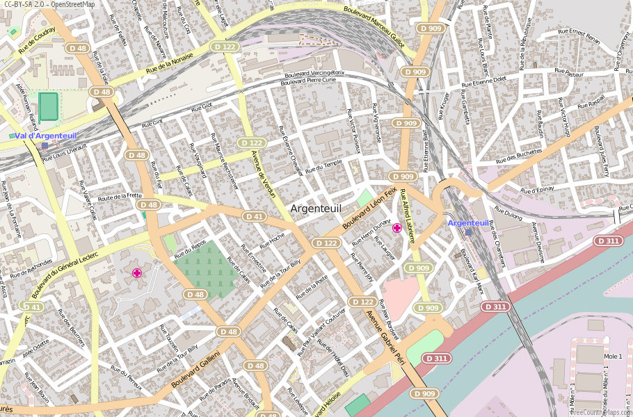 Karte Von Argenteuil Frankreich