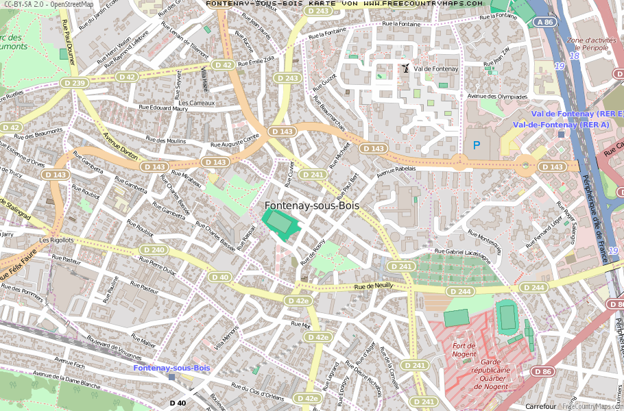 Karte Von Fontenay-sous-Bois Frankreich