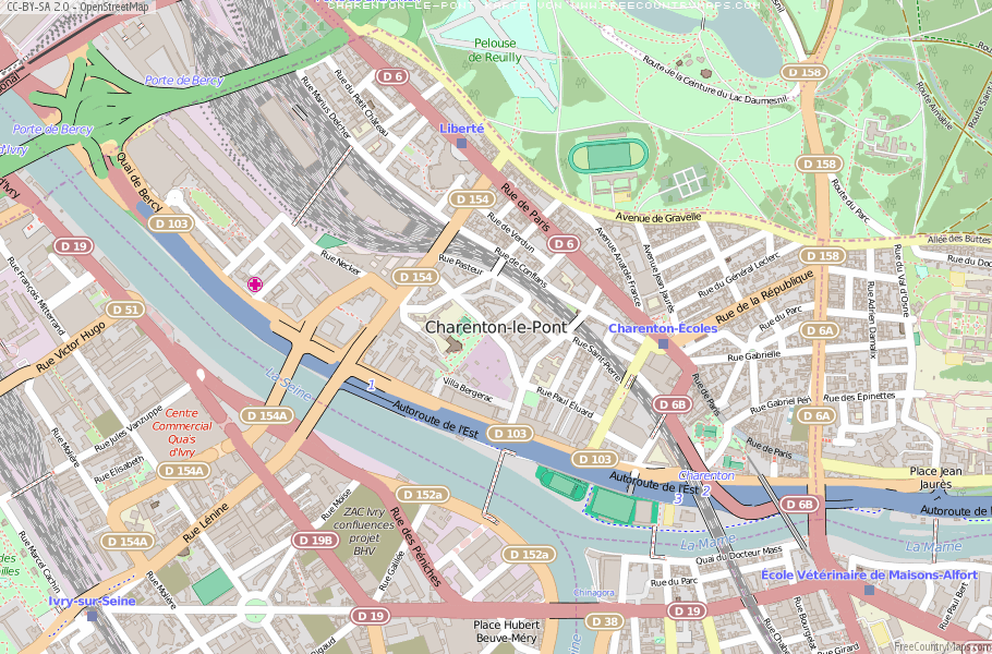 Karte Von Charenton-le-Pont Frankreich