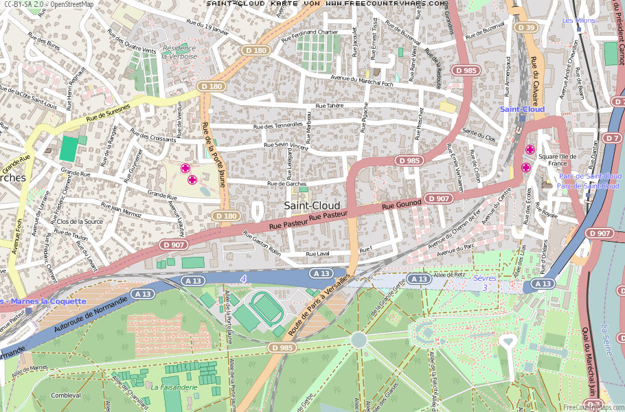Karte Von Saint-Cloud Frankreich