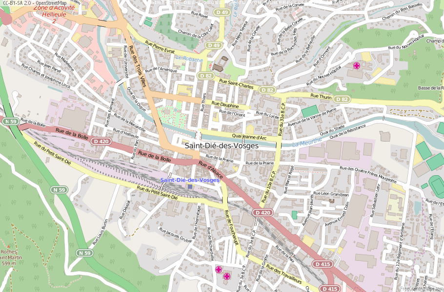Karte Von Saint-Dié-des-Vosges Frankreich