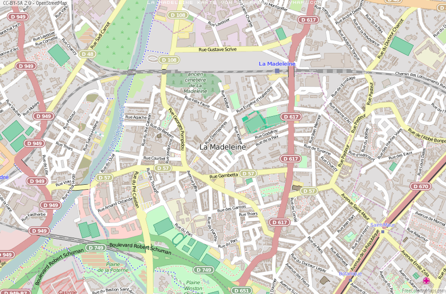 Karte Von La Madeleine Frankreich